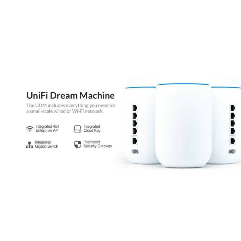 ROUTER Ubiquiti Dream Machine, wired, port LAN 10/100/1000 x 8, port WAN 10/100/1000 x 1, "UDM" (timbru verde 0.8 lei)