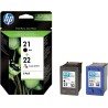 Combo-Pack Original HP Black/Color, nr.21+nr.22, pentru DeskJet 3940, , (timbru verde 0.3 lei), "SD367AE"