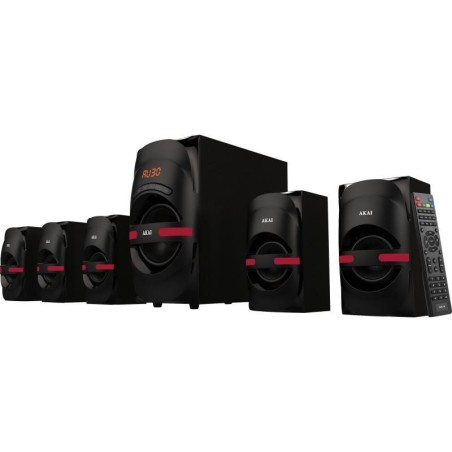 BOXE PC AKAI, 5.1, RMS 5 x 12 W, Bluetooth, cu fir, telecomanda wireless, conector Bluetooth, alimentare 220V, Jack 3.5mm, USB, 