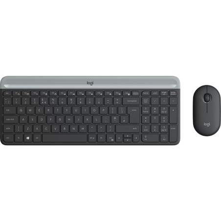 LOGITECH Logitech Slim Wireless Keyboard and Mouse Combo MK470 - GRAPHITE (timbru verde 0.8 lei)