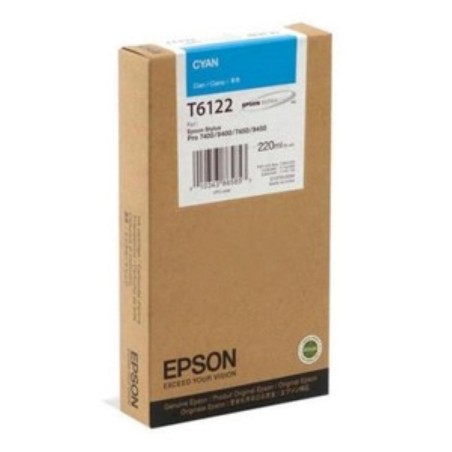 Cartus Cerneala Original Epson Cyan, T612200, pentru 7400|7450|7800|7880|9400|9450|9800, , (timbru verde 0.15 lei),  "C13T612200