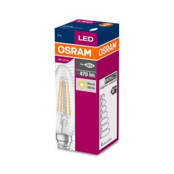 BEC LED Osram, soclu E14, putere 4W, forma lumanare, lumina alb calda, alimentare 220 - 240 V, "000004058075288706" (timbru verd