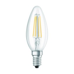 BEC LED Osram, soclu E14, putere 4W, forma lumanare, lumina alb calda, alimentare 220 - 240 V, "000004058075288706" (timbru verd