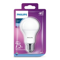 BEC LED Philips, soclu E27, putere 10W, forma clasic, lumina alb rece, alimentare 220 - 240 V, "000008718696510506" (timbru verd