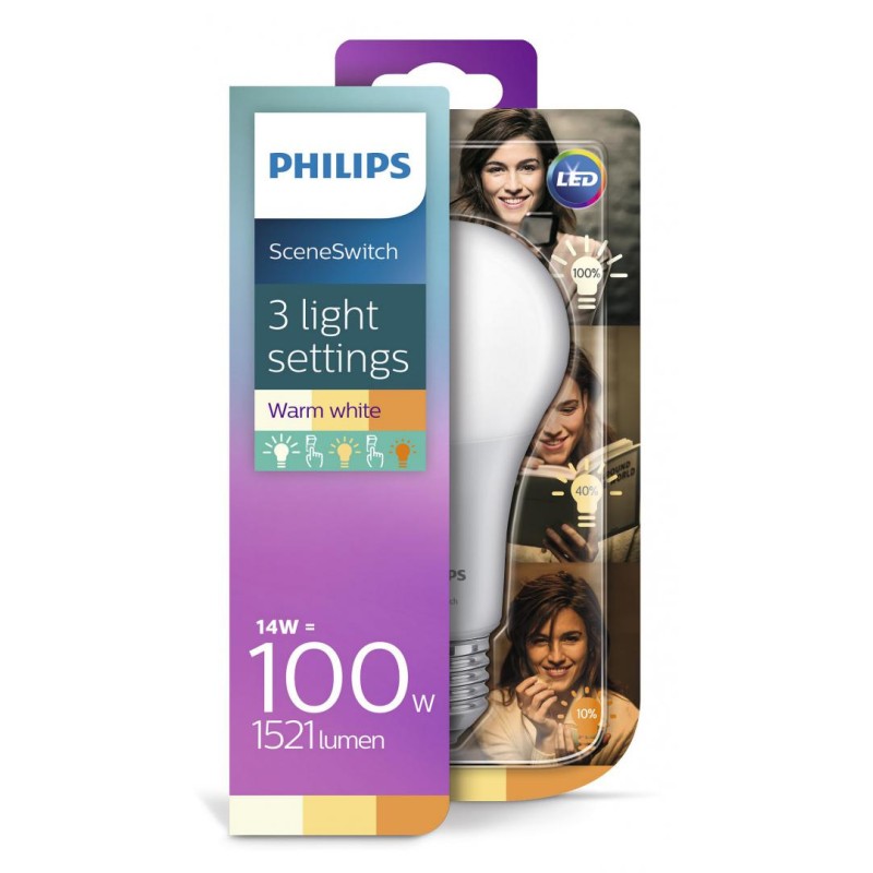 BEC LED Philips, soclu E27, putere 3.5W, 7W, 14W, forma clasic, lumina alb calda, alimentare 220 - 240 V, "000008718696706794" (