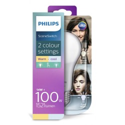BEC LED Philips, soclu E27, putere 14W, forma clasic, lumina alb rece, alb calda, alimentare 220 - 240 V, "000008718696706831" (