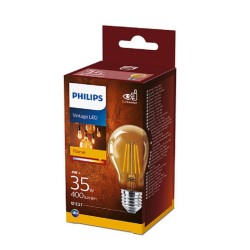 BEC LED Philips, soclu E27, putere 4W, forma clasic, lumina alb calda, alimentare 220 - 240 V, "000008718699673529" (timbru verd