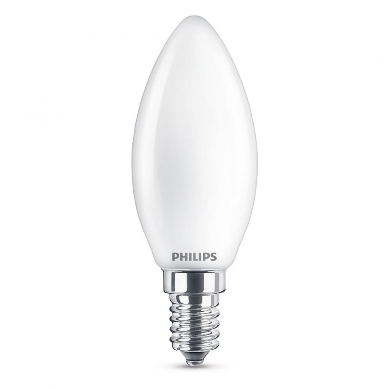 SET 2 becuri LED Philips, soclu E14, putere 4.3W, forma lumanare, lumina alb calda, alimentare 220 - 240 V, "000008718696751367"