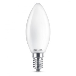 SET 2 becuri LED Philips, soclu E14, putere 4.3W, forma lumanare, lumina alb calda, alimentare 220 - 240 V, "000008718696751367"