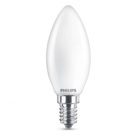 SET 2 becuri LED Philips, soclu E14, putere 4.3W, forma lumanare, lumina alb calda, alimentare 220 - 240 V, "000008718696751367"