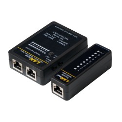 TESTER CABLU RETEA LOGILINK, pt. cablu UTP, FTP, coaxial, conector RJ45, RJ11, RJ12, BNC, "WZ0015" (timbru verde 0.8 lei)