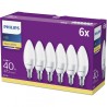 SET 6 becuri LED Philips, soclu E27, putere 5.5W, forma lumanare, lumina alb calda, alimentare 220 - 240 V, "000008718696829912"
