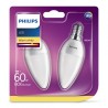 SET 2 becuri LED Philips, soclu E14, putere 7W, forma lumanare, lumina alb calda, alimentare 220 - 240 V, "000008718699614157" (