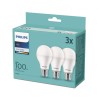 SET 3 becuri LED Philips, soclu E27, putere 14W, forma clasic, lumina alb rece, alimentare 220 - 240 V, "000008718699694906" (ti