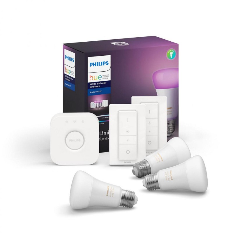 SET 3 KIT smart nespecificat Philips, soclu E27, putere 9W, forma clasic, lumina multicolora, alimentare 220 - 240 V, "000008718