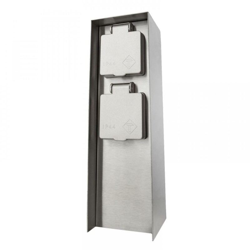 PRIZA exterior PHILIPS, 2 X socket, inox, IP44, "0000008718291455400" (timbru verde 0.18 lei)