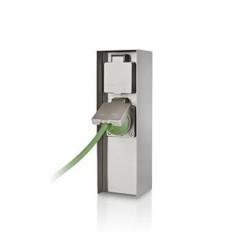 PRIZA exterior PHILIPS, 2 X socket, inox, IP44, "0000008718291455400" (timbru verde 0.18 lei)