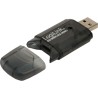 CARD READER extern LOGILINK, interfata USB 2.0, citeste/scrie: SD, MMC, RS-MMC; plastic, negru-transparent "CR0007" (timbru verd