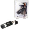 CARD READER extern LOGILINK, interfata USB 2.0, citeste/scrie: SD, MMC, RS-MMC; plastic, negru-transparent "CR0007" (timbru verd