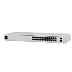 SWITCH PoE UBIQUITI, "UNIFI SWITCH24"port Gigabit x 24, SFP SFP x 2, managed, rackabil, carcasa metalica, "USW-24-POE" (timbru v