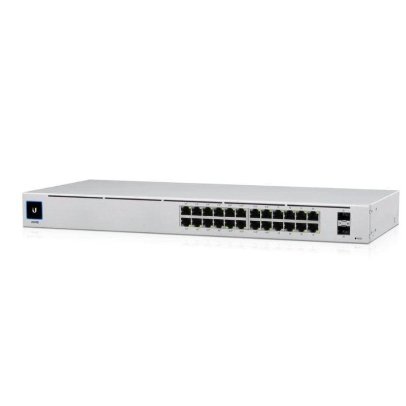SWITCH PoE UBIQUITI, "UNIFI SWITCH24"port Gigabit x 24, SFP SFP x 2, managed, rackabil, carcasa metalica, "USW-24-POE" (timbru v