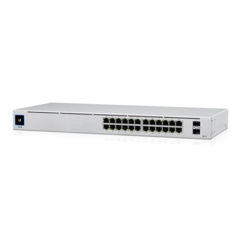 SWITCH PoE UBIQUITI, "UNIFI SWITCH24"port Gigabit x 24, SFP SFP x 2, managed, rackabil, carcasa metalica, "USW-24-POE" (timbru v