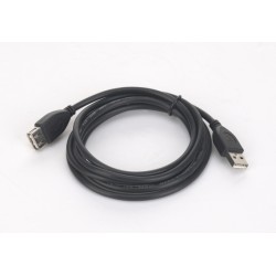 CABLU USB GEMBIRD prelungitor, USB 2.0 (T) la USB 2.0 (M), 3m, conectori auriti, negru, "CCP-USB2-AMAF-10" (timbru verde 0.18 le