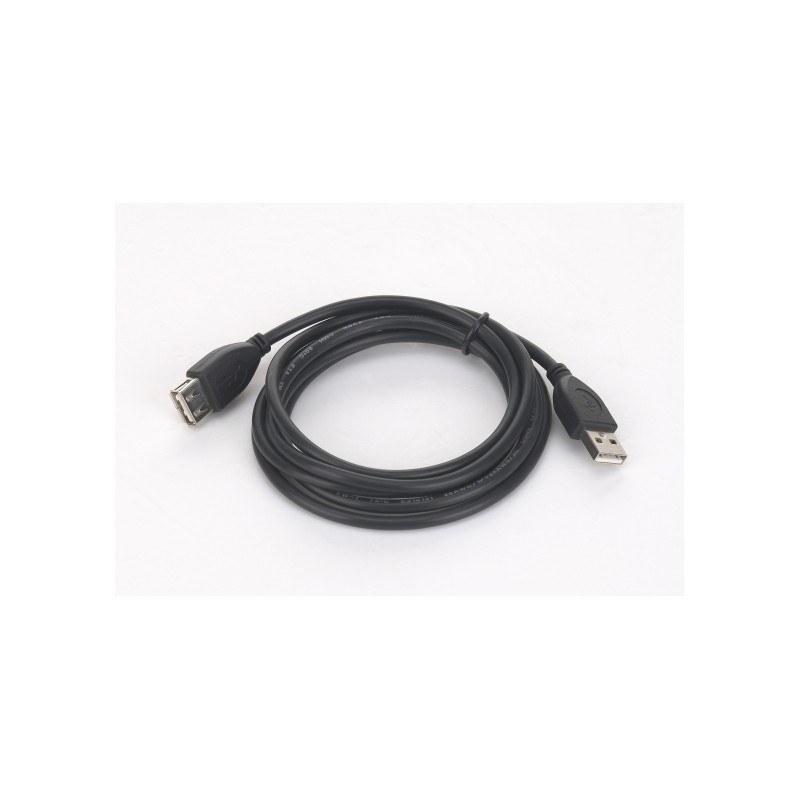 CABLU USB GEMBIRD prelungitor, USB 2.0 (T) la USB 2.0 (M), 3m, conectori auriti, negru, "CCP-USB2-AMAF-10" (timbru verde 0.18 le