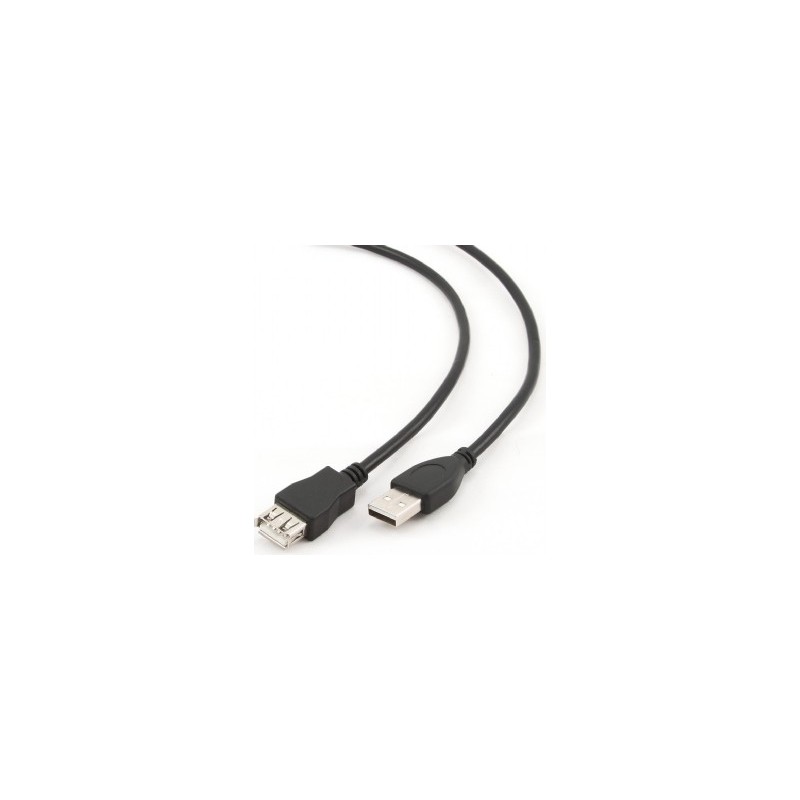 CABLU USB GEMBIRD prelungitor, USB 2.0 (T) la USB 2.0 (M), 4.5m, conectori auriti, negru, "CCP-USB2-AMAF-15C" (timbru verde 0.18