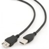 CABLU USB GEMBIRD prelungitor, USB 2.0 (T) la USB 2.0 (M), 4.5m, conectori auriti, negru, "CCP-USB2-AMAF-15C" (timbru verde 0.18