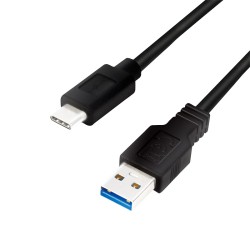 CABLU alimentare si date LOGILINK, pt. smartphone, USB 3.2, USB Type-A (T) la USB Type-C (T), 0.15m, negru, "CU0166" (timbru ver
