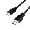 CABLU alimentare si date LOGILINK, pt. smartphone, USB 3.2, USB Type-A (T) la USB Type-C (T), 0.15m, negru, "CU0166" (timbru ver