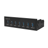 HUB intern LOGILINK, porturi USB 5.25": USB 3.0 x 7, conectare prin USB 3.0, fast charging, negru, "UA0342" (timbru verde 0.8 le