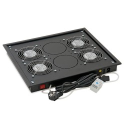 PANOU ventilatie TRITON, pentru rack de podea 19", 4 ventilatoare 230V/60W termostat bimetalic, gri, "RAC-CH-X04-X3" (timbru ver