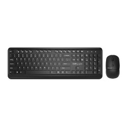 Kit TASTATURA si Mouse DELUX, "KA190+M320GX", wireless, 104 taste format standard, mouse , 3/1 butoane, negru, "KA190G" (timbru 