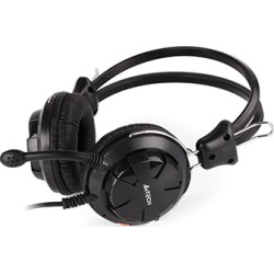 CASTI A4tech, "ComfortFIt", cu fir, standard, utilizare multimedia, microfon pe brat, conectare prin Jack 3.5 mm x 2, negru, "HS