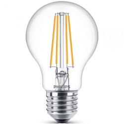 SET 2 becuri LED Philips, soclu E27, putere 7W, forma clasic, lumina alb calda, alimentare 220 - 240 V, "000008718696768587" (ti