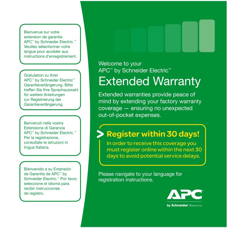Extensie garantie APC 3 ani pentru produs nou valabila pentruSMC1000I-2U, SMT750I/750RMI2U/1000I, SMX750I/1000I "WBEXTWAR3YR-SP-