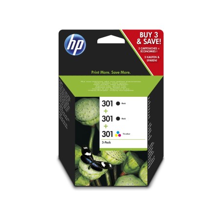 Combo-Pack Original HP Black/Color, nr.301, pentru DeskJet 1000|1050|1510|2000|2050|2054|3000|300|3054|OJ 4630, , (timbru verde 