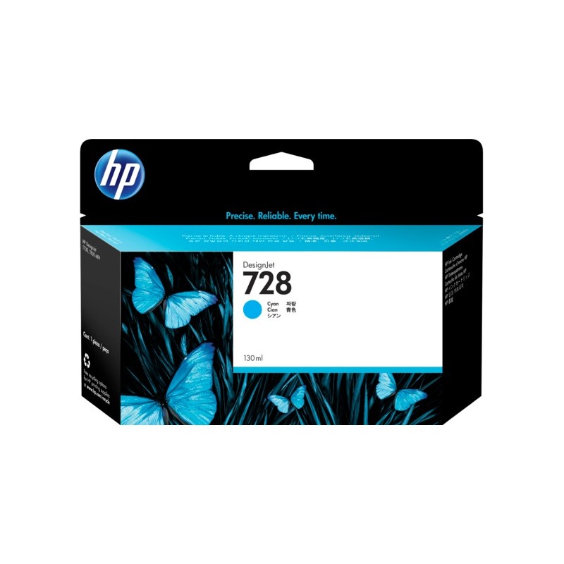 Cartus Cerneala Original HP Cyan, nr.728, pentru DesignJet T730|DesignJet T830, , (timbru verde 0.15 lei), "F9J67A"