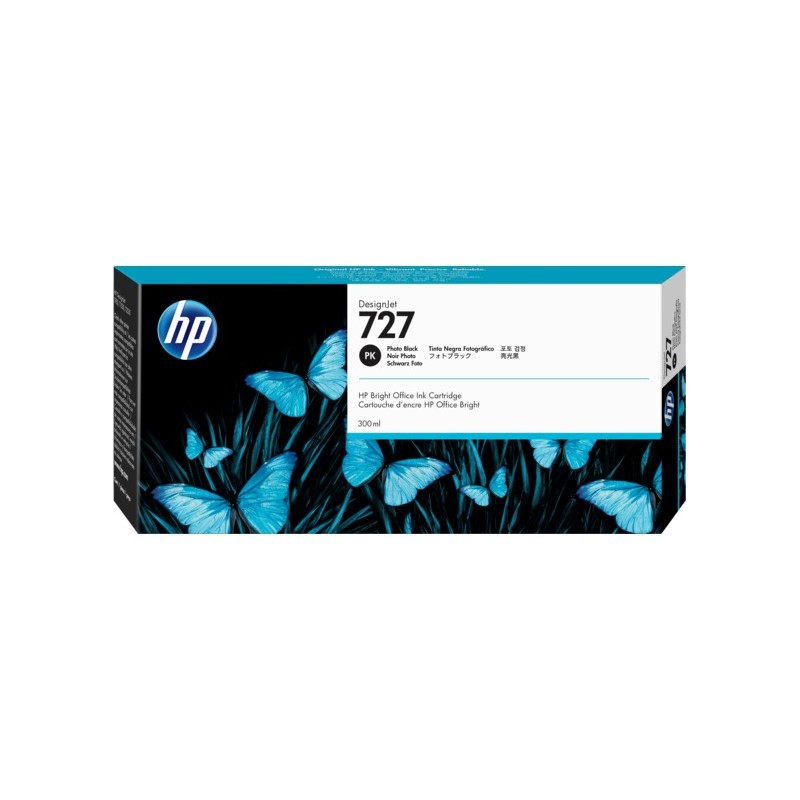 Cartus Cerneala Original HP Photo Black, nr.727, pentru DesignJet T1530|T2530|T930, 300ml, (timbru verde 0.15 lei), "F9J79A"