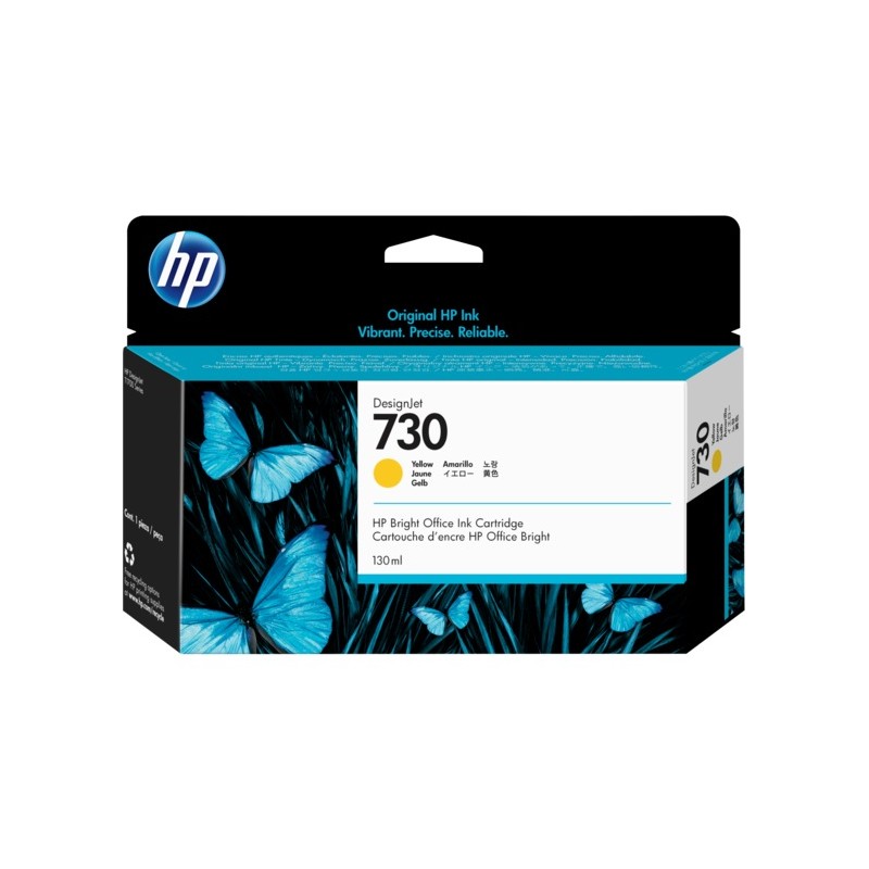 Cartus Cerneala Original HP Yellow, nr.730, pentru DesignJet T1600|T1700|T2600, 130ml, (timbru verde 0.15 lei), "P2V64A"