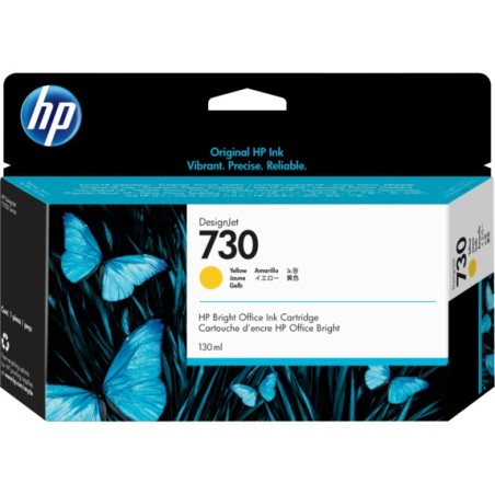 Cartus Cerneala Original HP Yellow, nr.730, pentru DesignJet T1600|T1700|T2600, 130ml, (timbru verde 0.15 lei), "P2V64A"