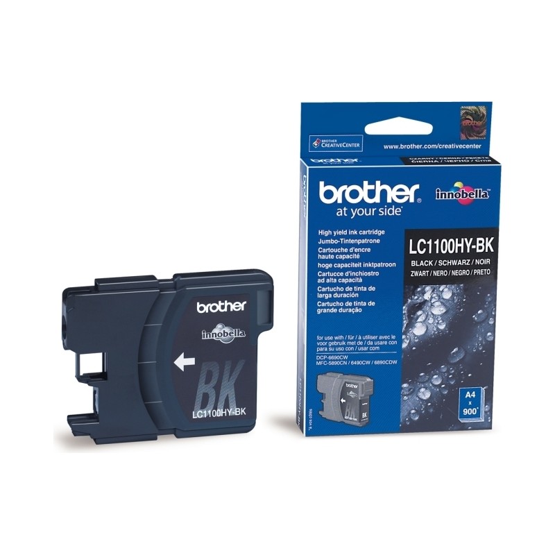 Cartus Cerneala Original Brother Black, LC1100HYBK, pentru DCP-6690|MFC-5895|MFC-6490|MFC-6890, 900, (timbru verde 0.15 lei), "L
