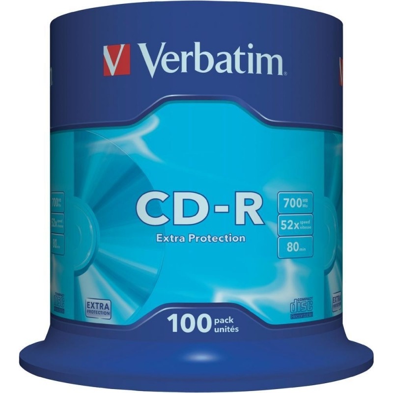 CD-R VERBATIM  700MB, 80min, viteza 52x, 100 buc, spindle, "43411"