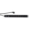 PDU LOGILINK 1U pt. rack 19 inch, 8 prize IEC, intrare Schuko, max 16 A, protectie supratensiune, 2 m, "PDU8A01" (timbru verde 0