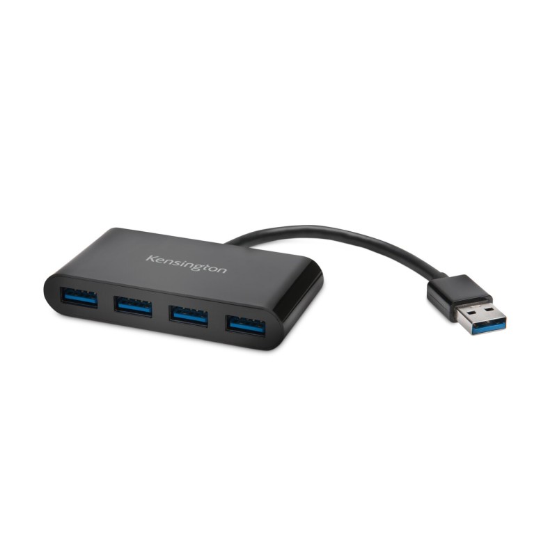 HUB extern KENSINGTON, porturi USB: USB 3.0 x 4, conectare prin USB 3.0, cablu 0.1 m, negru, "K39121EU" (timbru verde 0.8 lei)