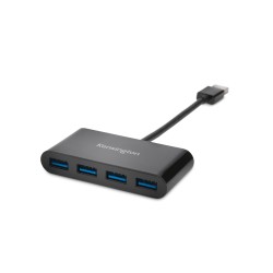 HUB extern KENSINGTON, porturi USB: USB 3.0 x 4, conectare prin USB 3.0, cablu 0.1 m, negru, "K39121EU" (timbru verde 0.8 lei)