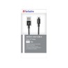 CABLU alimentare si date VERBATIM, pt. smartphone, USB 2.0 (T) la Micro-USB 2.0 (T), 1m, premium, cablu metalic, negru, "48863" 