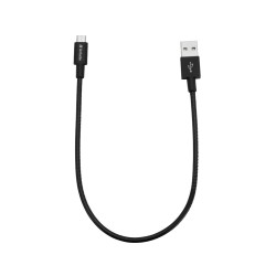 CABLU alimentare si date VERBATIM, pt. smartphone, USB 2.0 (T) la Micro-USB 2.0 (T), 30cm, premium, cablu metalic, negru, "48866